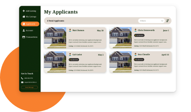 Ownible My Applicants Screen
